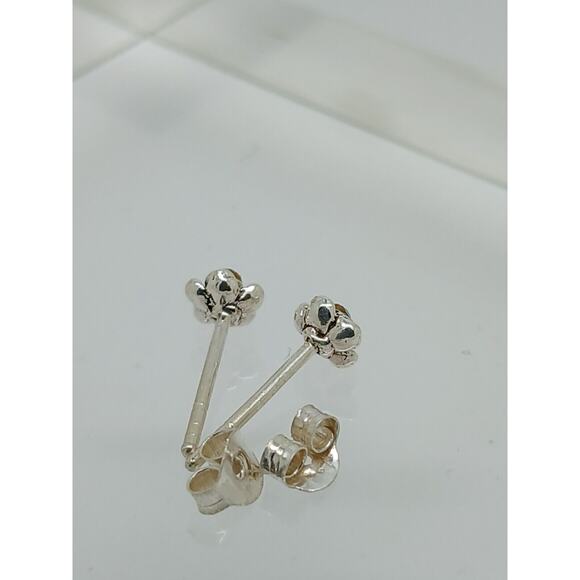 Vintage Estate Jewelry NOS .925 Sterling Silver Sky Blue Rose Crystal Earrings - Picture 8 of 11